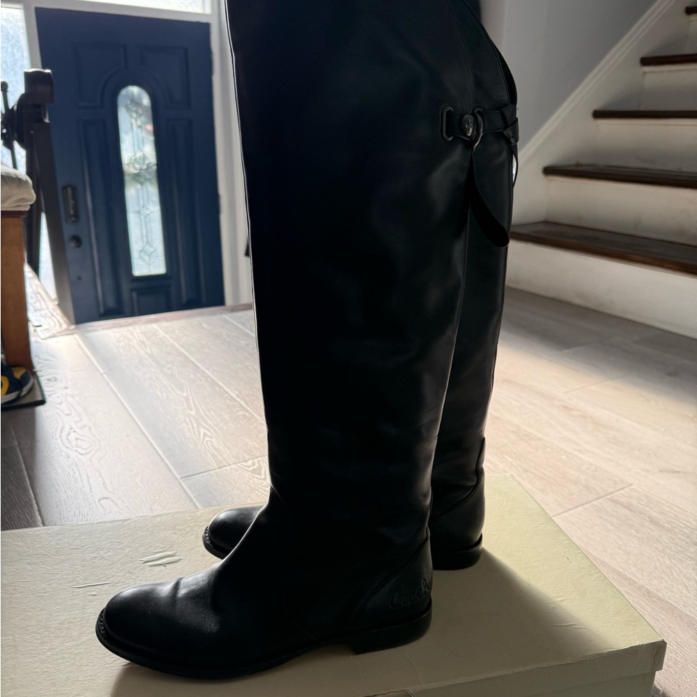 Coach Black Knee-High Riding Boots